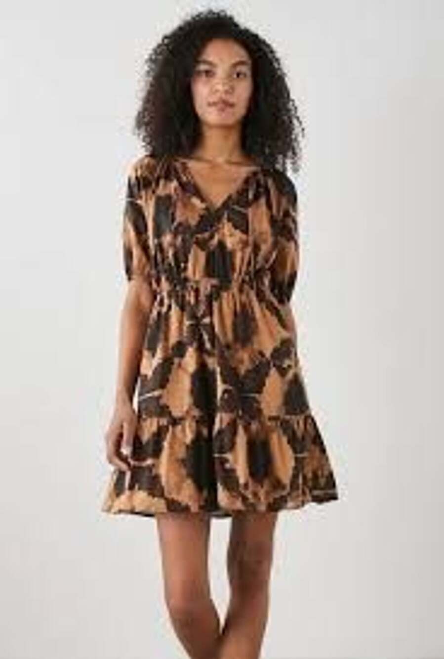 Rails Amabella Dress Size XL Tigers Eye Puff Sleeve Mini